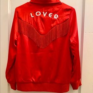Valfré Red Satin Bomber Jacket